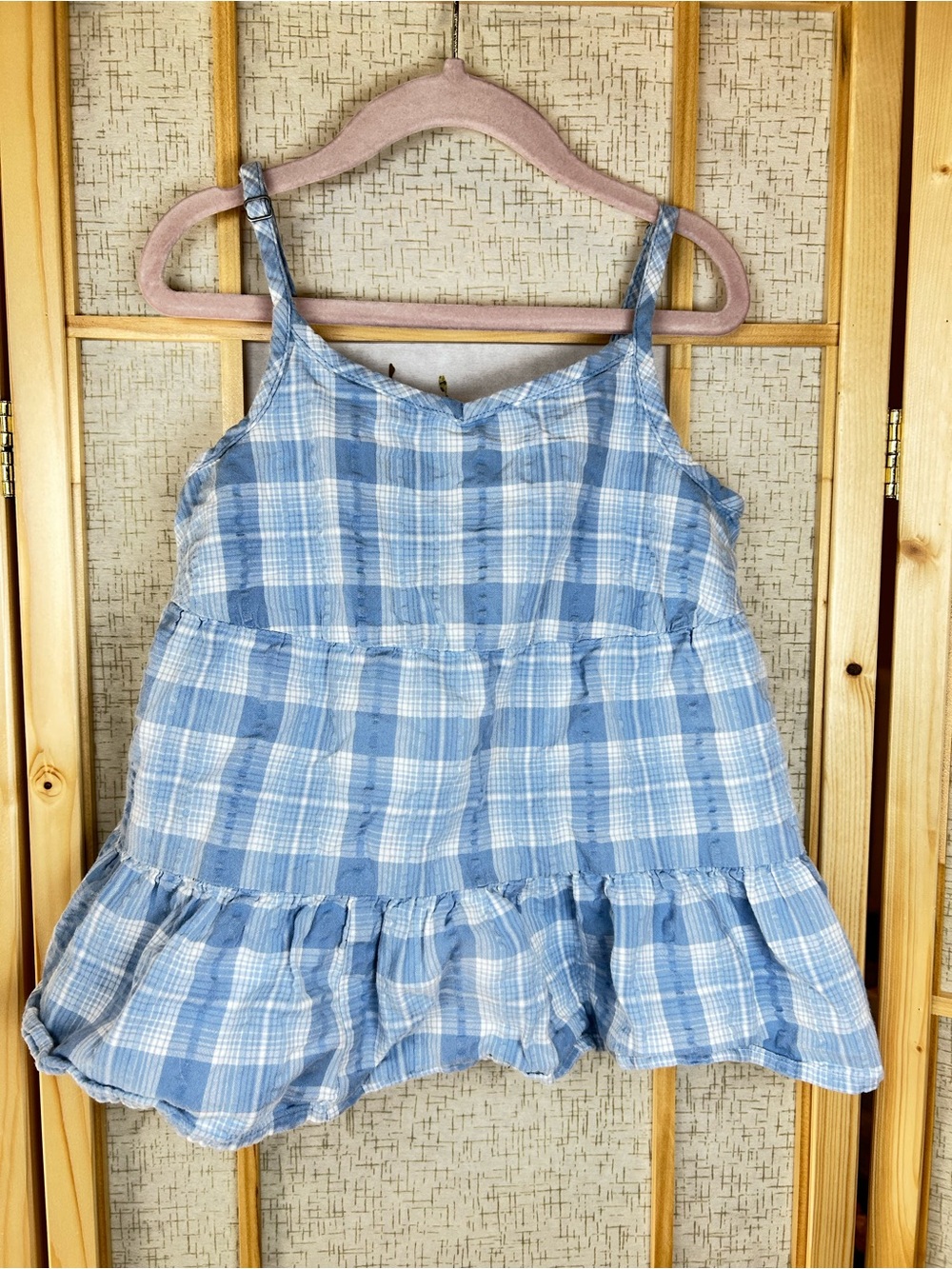 SO Light Blue & White Checked Tank